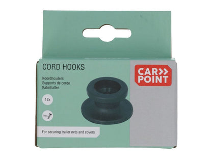 CROCHETS DE FIXATION RONDS PLASTIQUE X 12 POUR REMORQUE CARPOINT