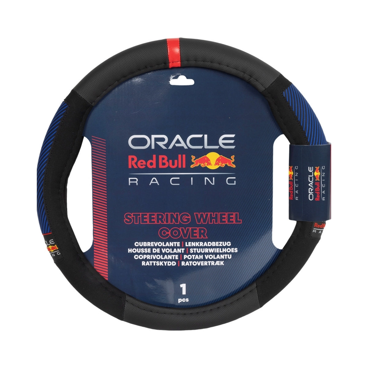 COUVRE VOLANT NOIR AVEC BANDES BLEUES ORACLE RED BULL RACING