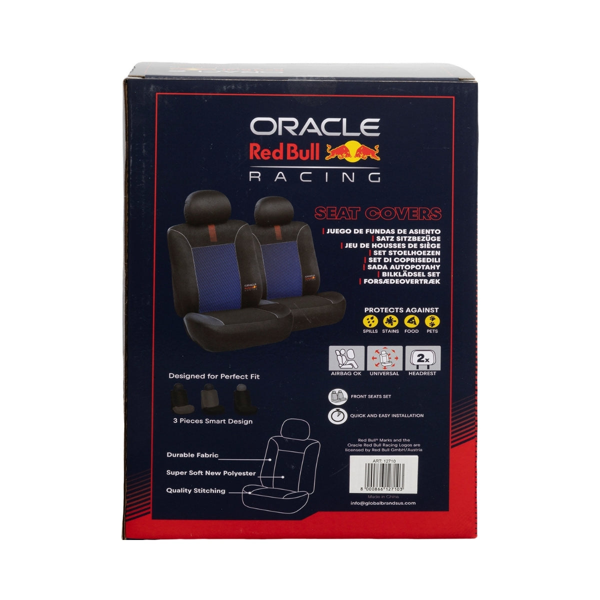 JEU DE 2 HOUSSES AV NOIR/ BLEU ORACLE RED BULL RACING