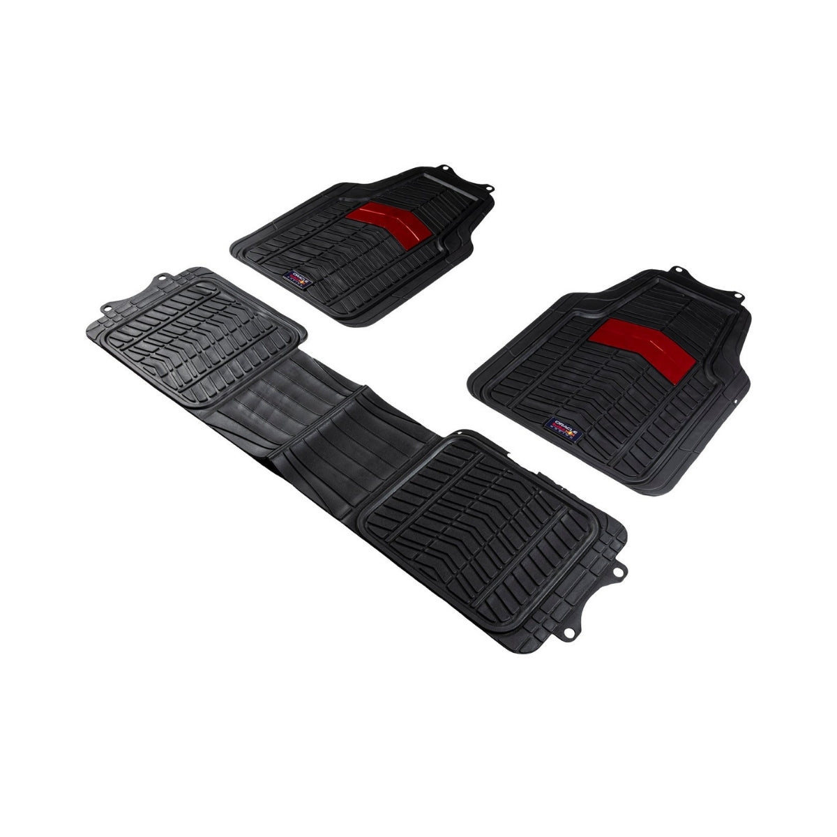 JEU 3 TAPIS (2 AV + 1 PONT AR) PVC NOIR/ROUGE ORACLE RED BULL RACING