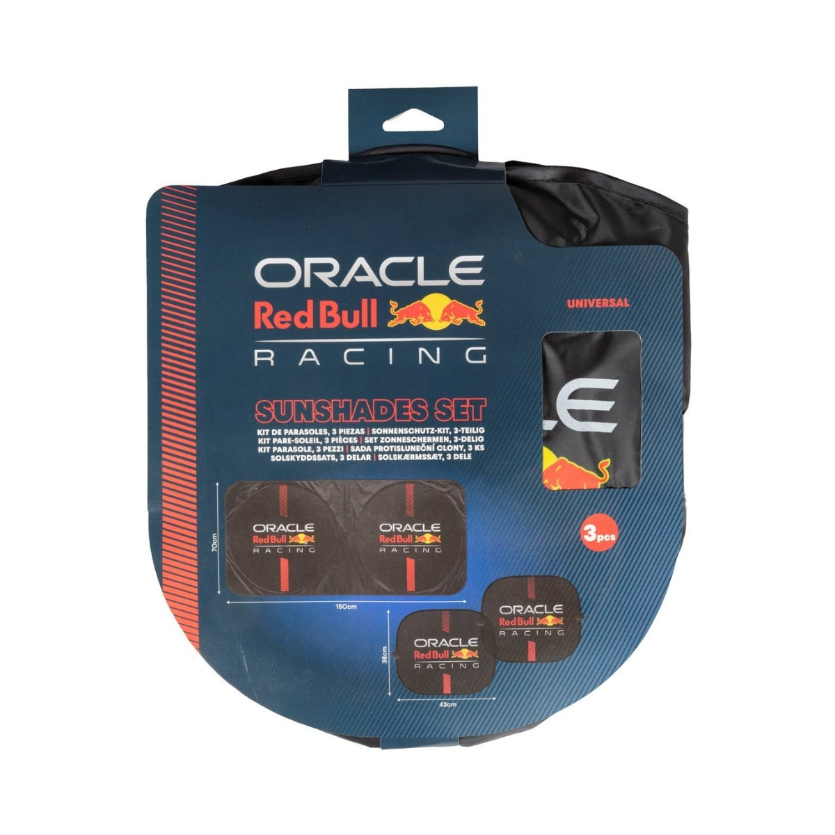 PACK PARE-SOLEIL AVANT + LATERAUX (X2) NOIR ORACLE RED BULL RACING