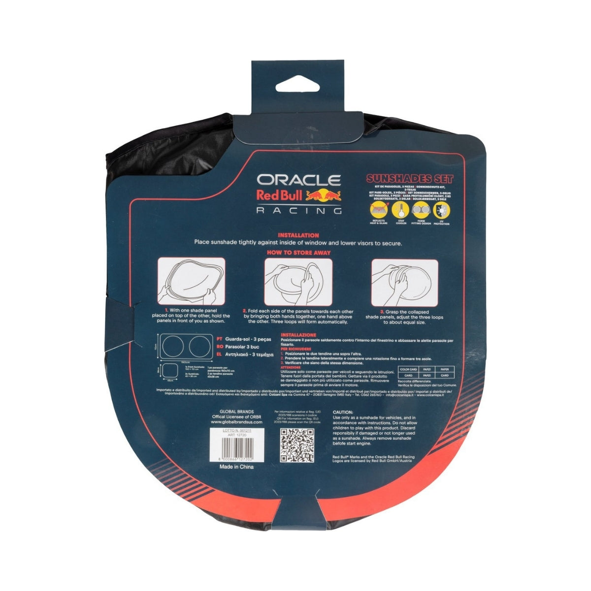 PACK PARE-SOLEIL AVANT + LATERAUX (X2) NOIR ORACLE RED BULL RACING