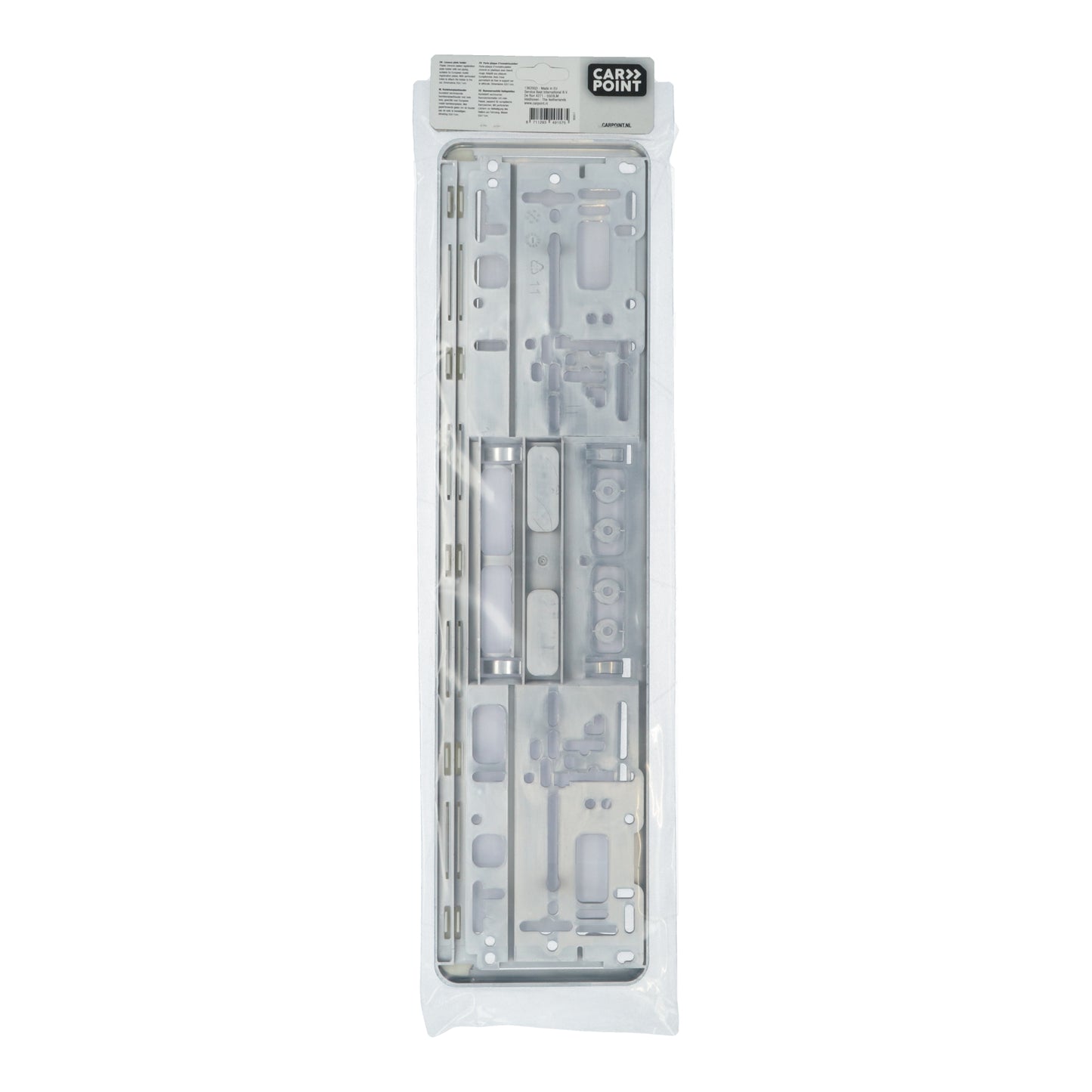 SUPPORT PLAQUE D'IMMATRICULATION LONGUE UNIVERSEL EU CHROME