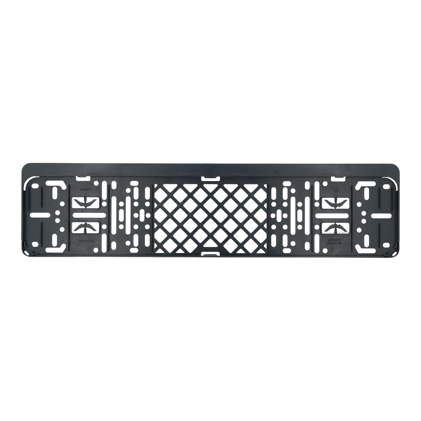 SUPPORT PLAQUE D'IMMATRICULATION UNIVERSEL A CLIQUER 52X11CM NOIR