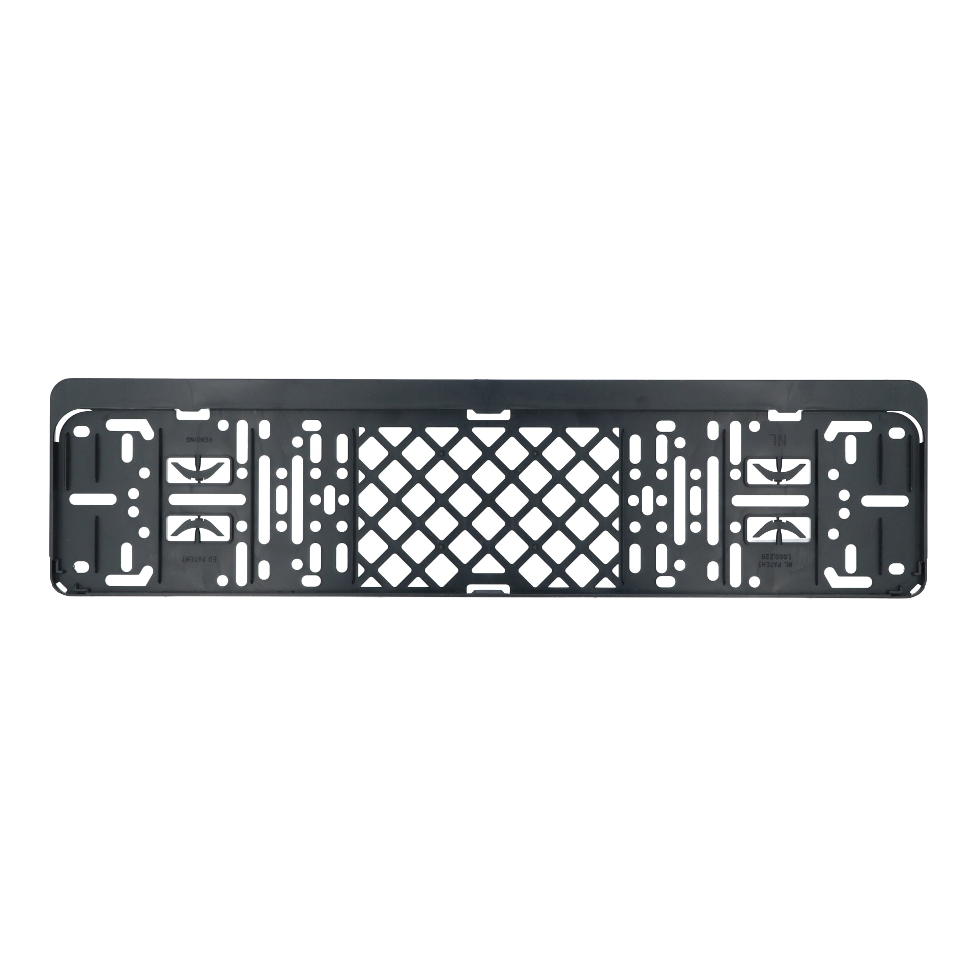SUPPORT PLAQUE D'IMMATRICULATION UNIVERSEL A CLIQUER 52X11CM NOIR