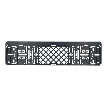 SUPPORT PLAQUE D'IMMATRICULATION UNIVERSEL A CLIQUER 52X11CM NOIR