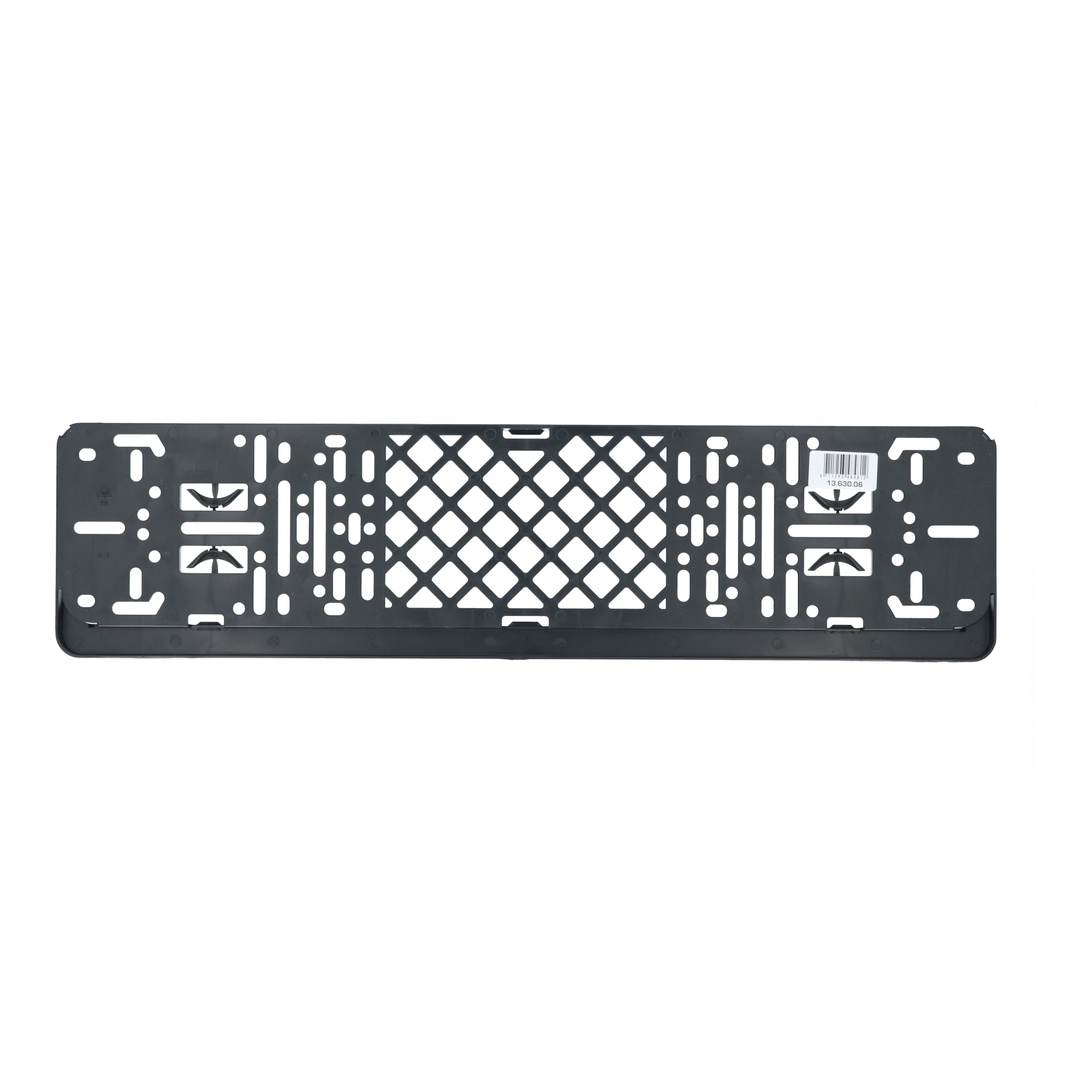 SUPPORT PLAQUE D'IMMATRICULATION UNIVERSEL A CLIQUER 52X11CM NOIR