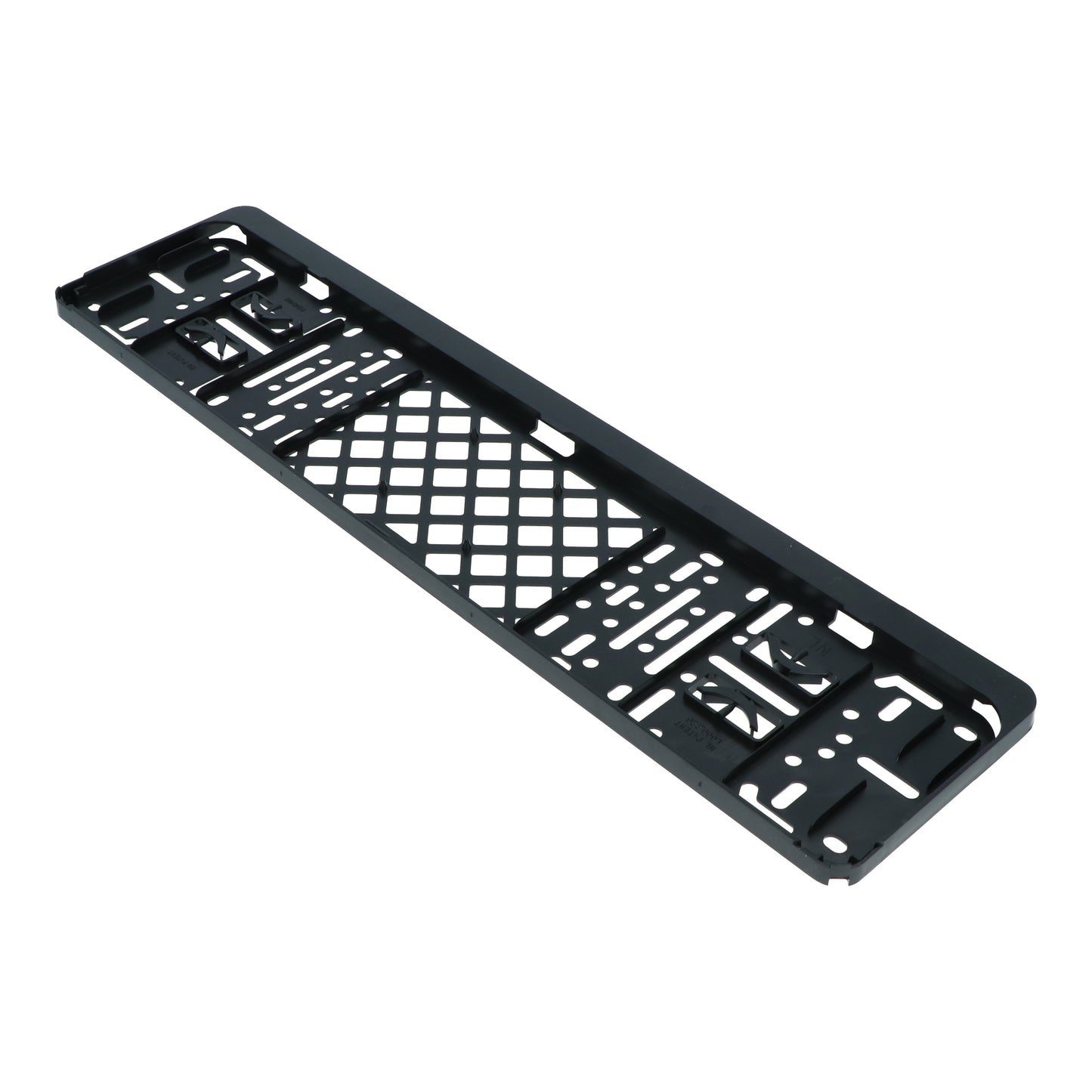 SUPPORT PLAQUE D'IMMATRICULATION UNIVERSEL A CLIQUER 52X11CM NOIR