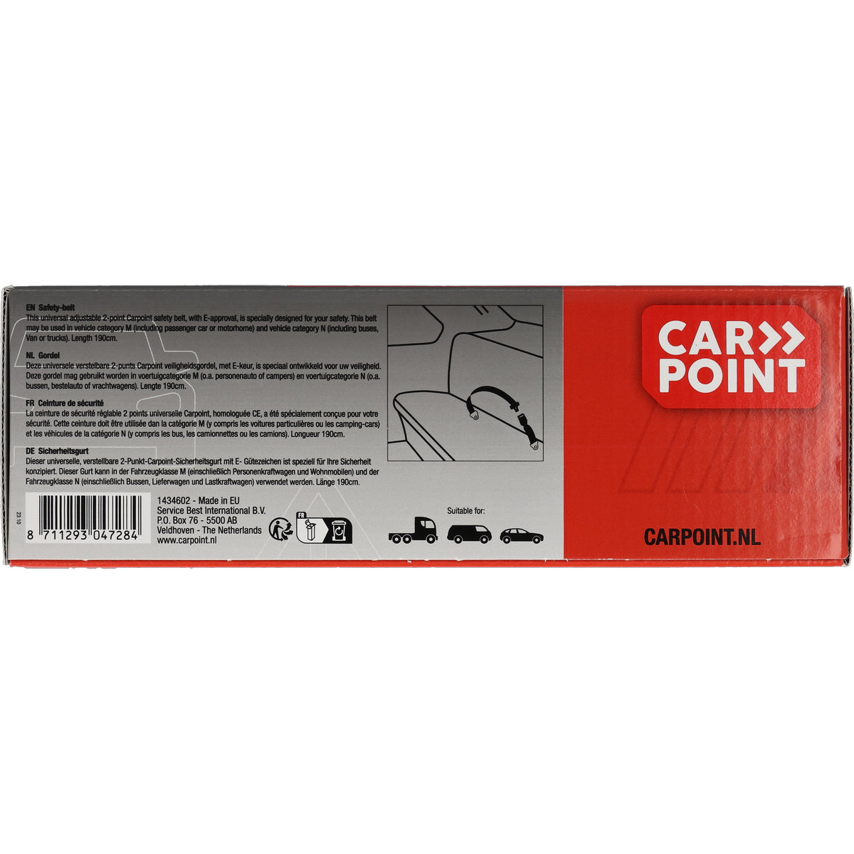 CEINTURE DE SECURITE 2 POINTS REGLABLE DEUX COTES