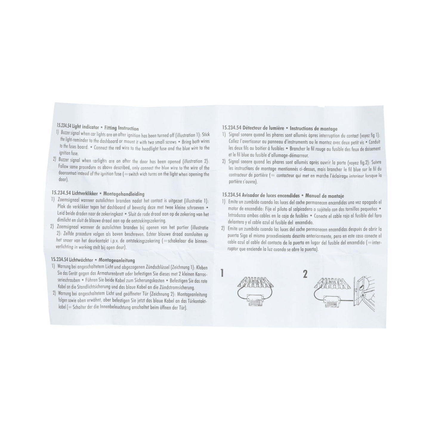 AVERTISSEUR SONORE D'OUBLI DE FEUX 6/12V