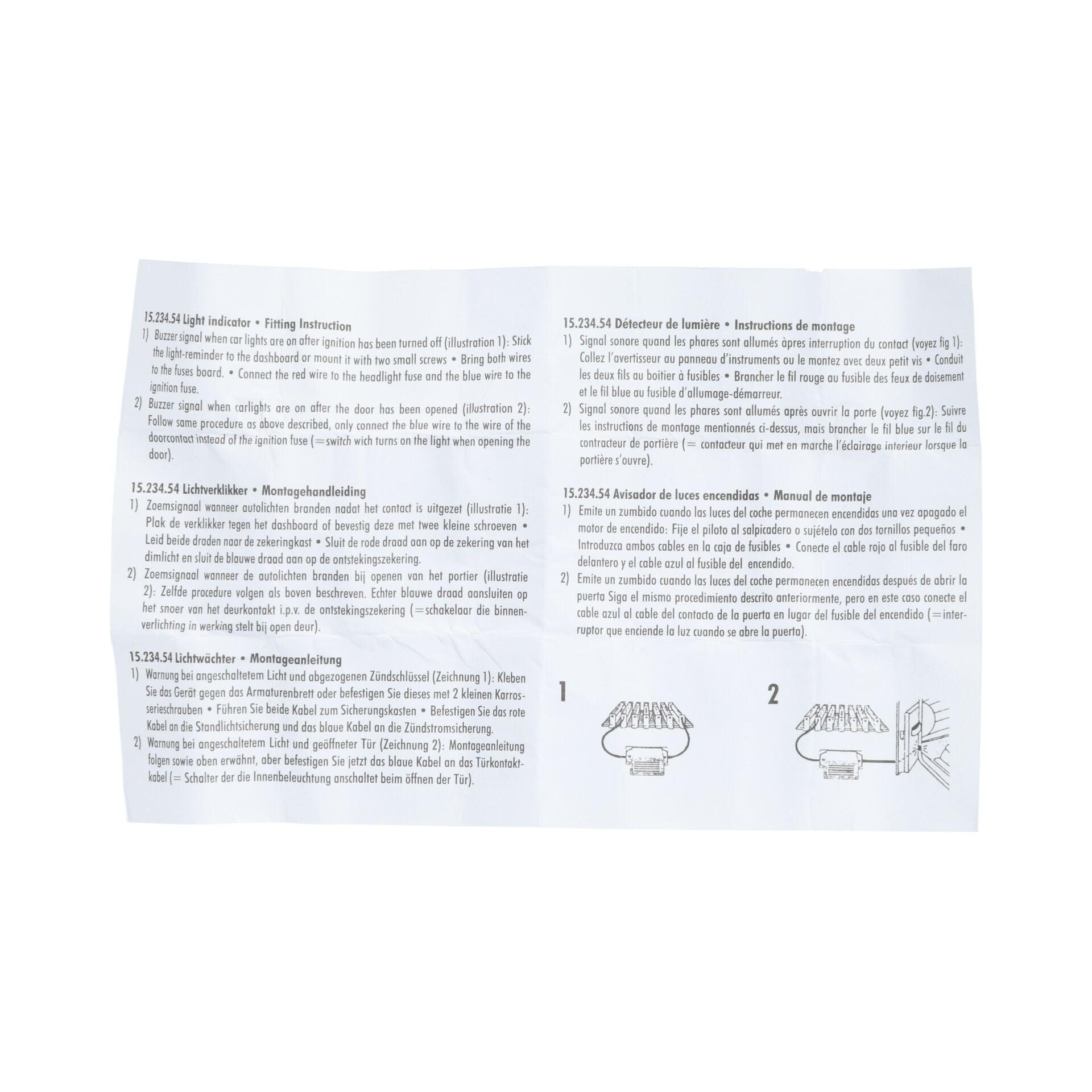 AVERTISSEUR SONORE D'OUBLI DE FEUX 6/12V