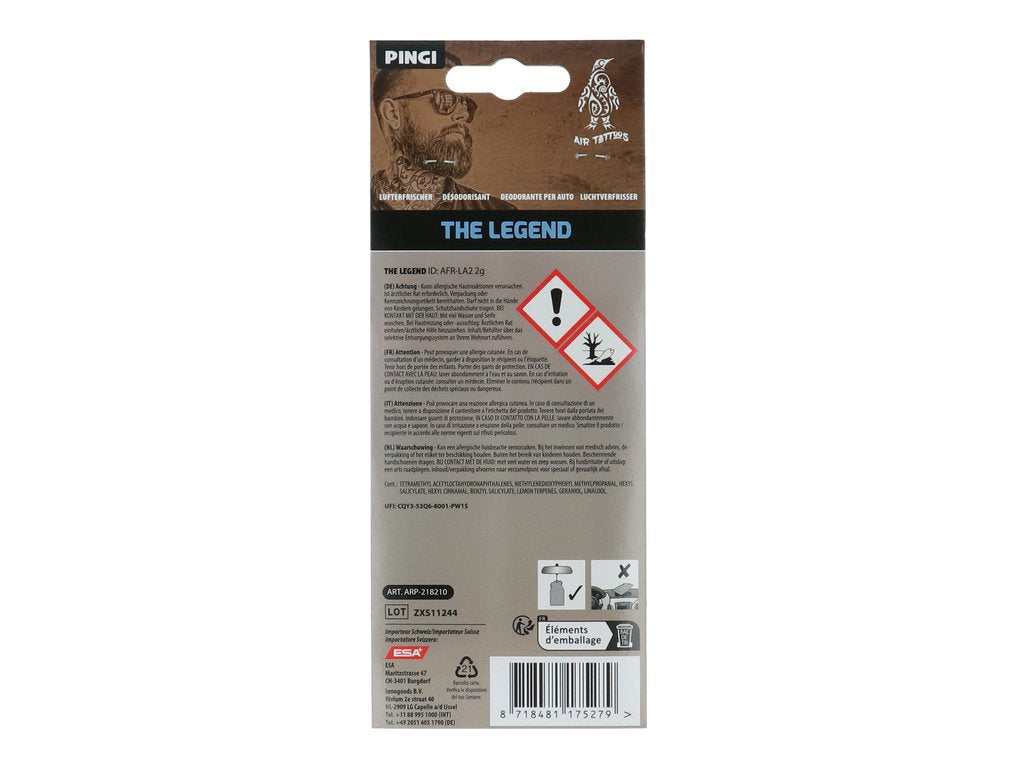 DÉSODORISANT PINGI AIR TATTOOS LA LÉGENDE