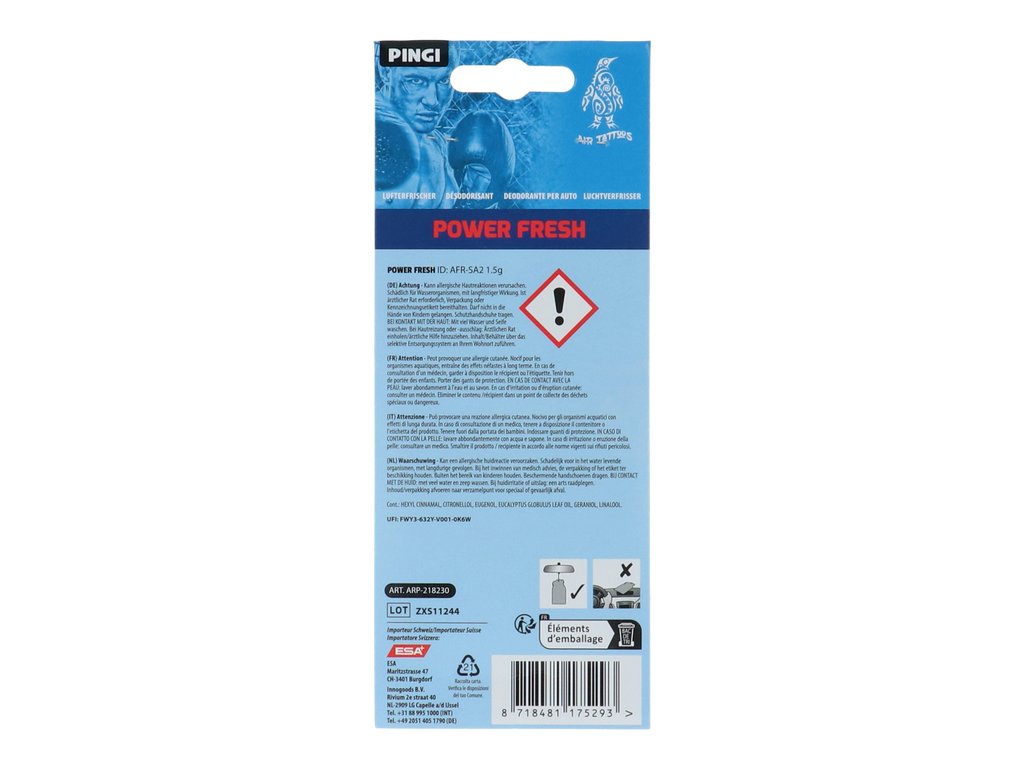 DÉSODORISANT PINGI AIR TATTOOS FRAÎCHEUR INTENSE