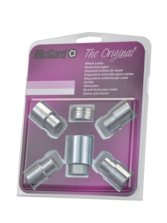4 ECROUS ANTIVOL SU MCGARD 7/16X20/ PLAT/ LONG. 15/35MM/ Ø21MM
