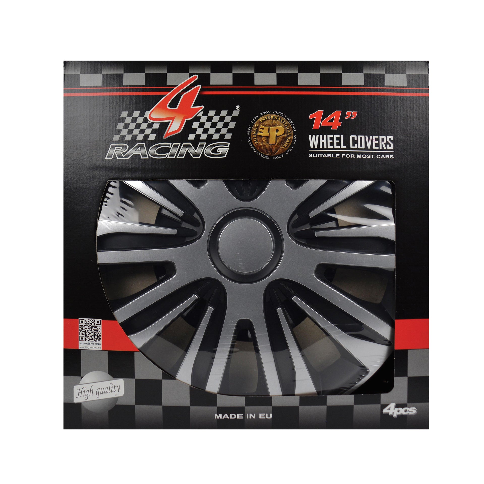 JEU D ENJOLIVEURS DE ROUES NARDO SILVER BLACK 14INCH