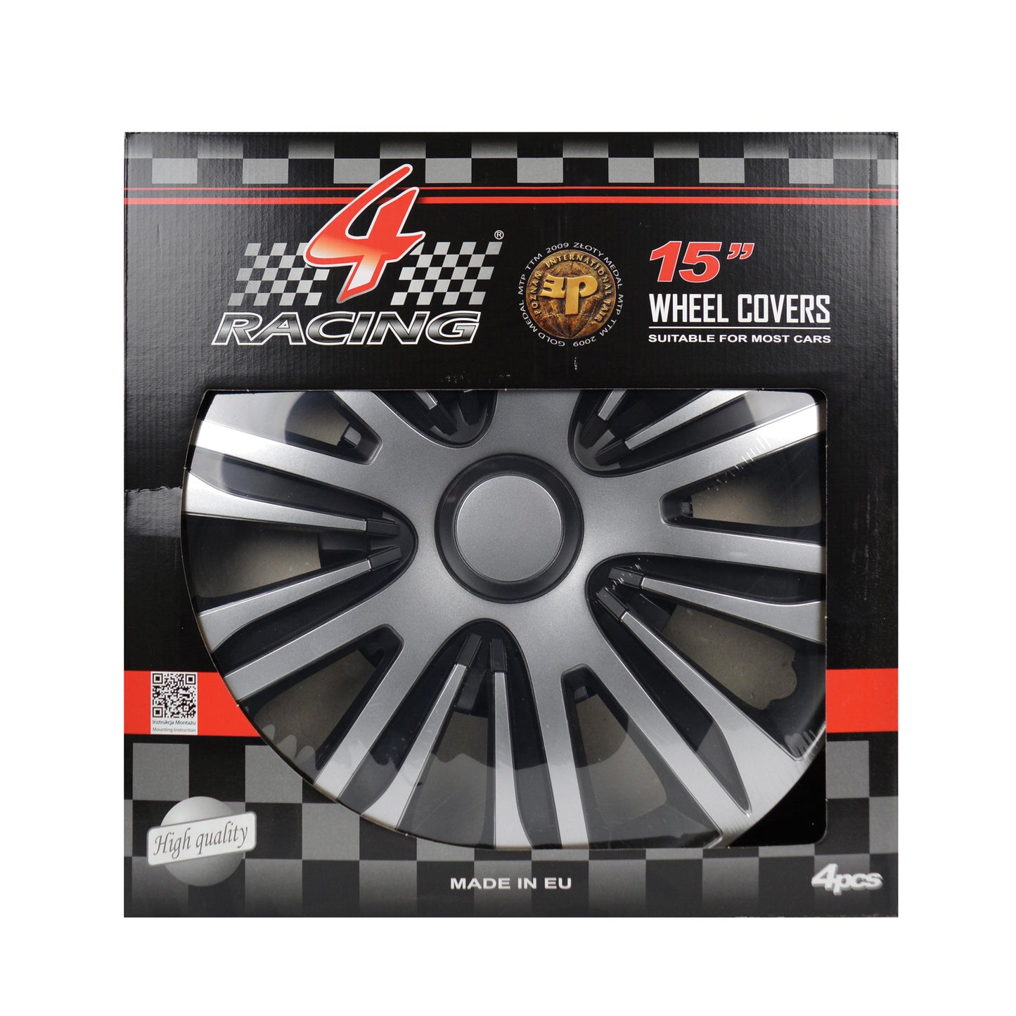 JEU D ENJOLIVEURS DE ROUES NARDO SILVER BLACK 15INCH