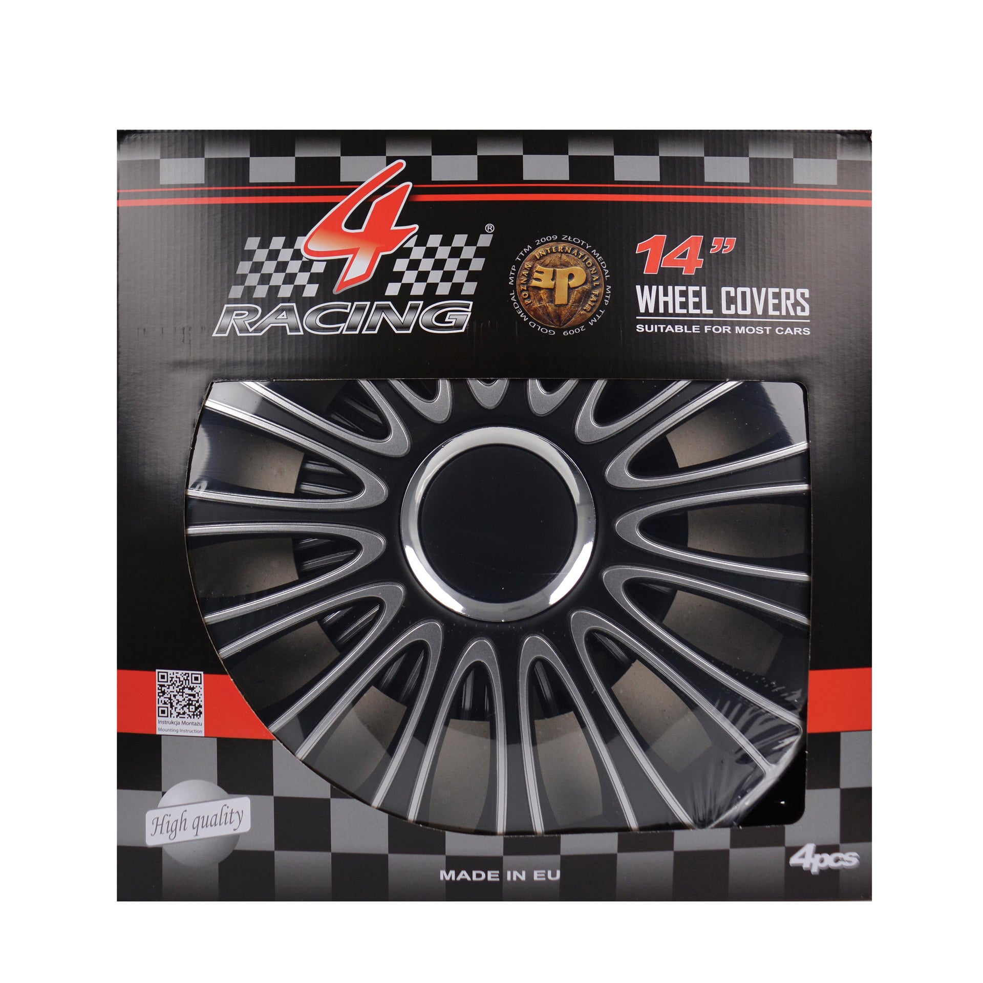 JEU D ENJOLIVEURS DE ROUES LEMANS PRO SILVER BLACK 14INCH