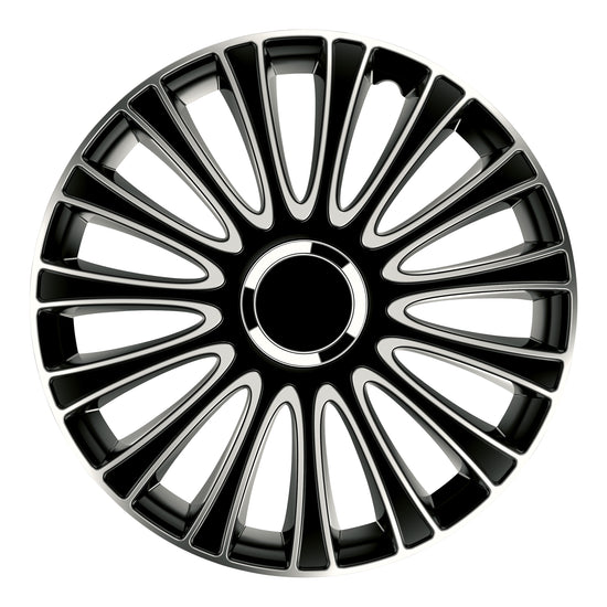JEU D ENJOLIVEURS DE ROUES LEMANS PRO SILVER BLACK 15INCH