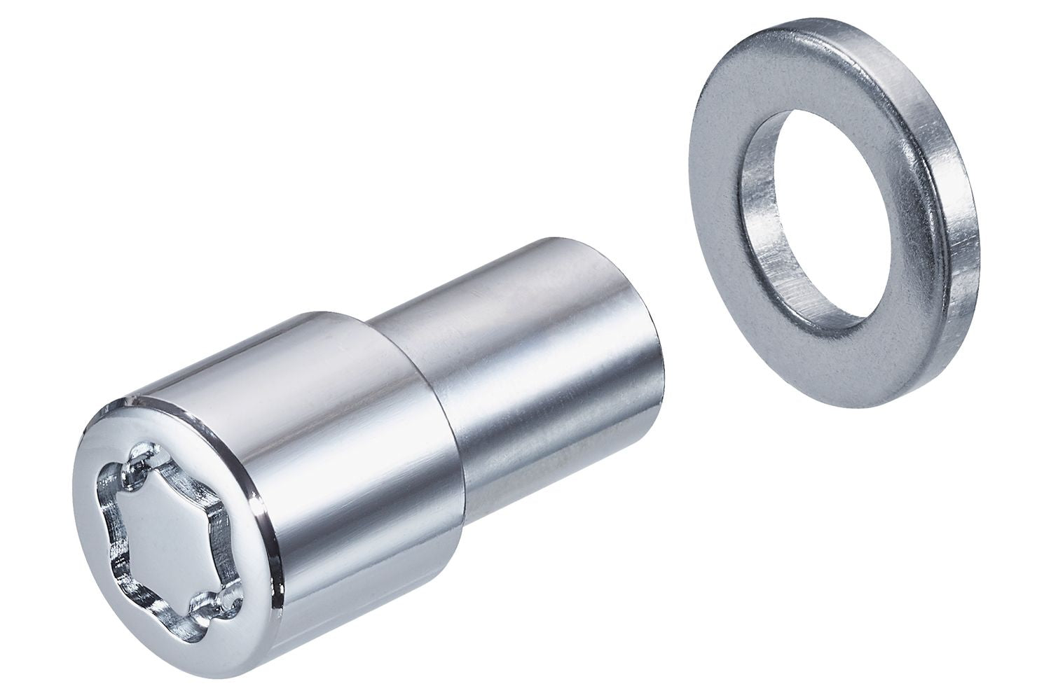 4 ECROUS ANTIVOL SU MCGARD 1/2X20/ PLAT/ LONG. 24/44.5MM/ Ø21MM