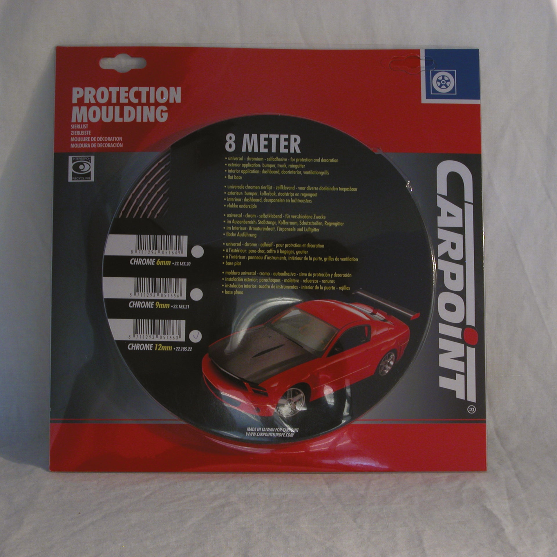 MOULURE DE DECORATION UNIVERSELLE CHROME 6MM X 8M