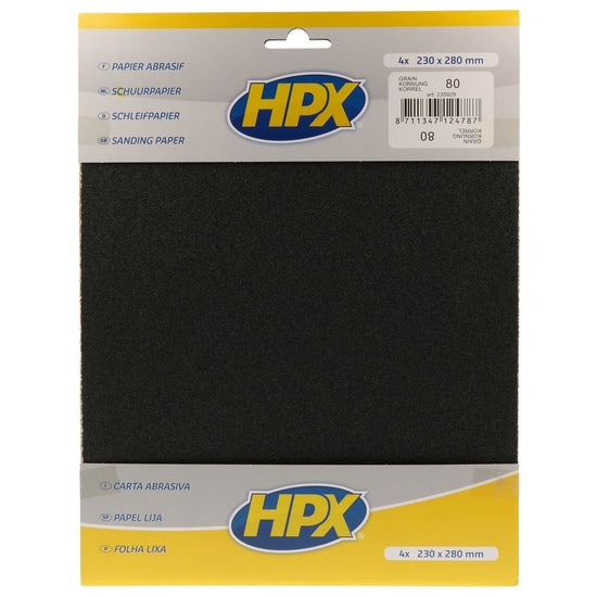PAPIER ABRASIF P80 X 4 HPX