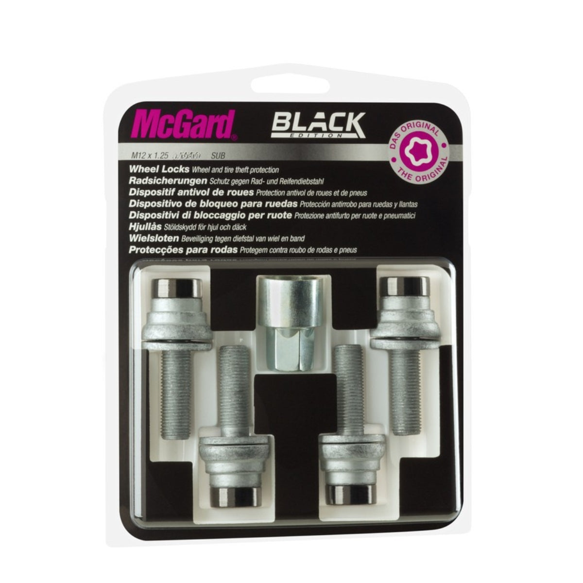 4 VIS ANTIVOL SUB MCGARD M12X1.25/ PLAT/ LONG. 35.3MM/ Ø19MM