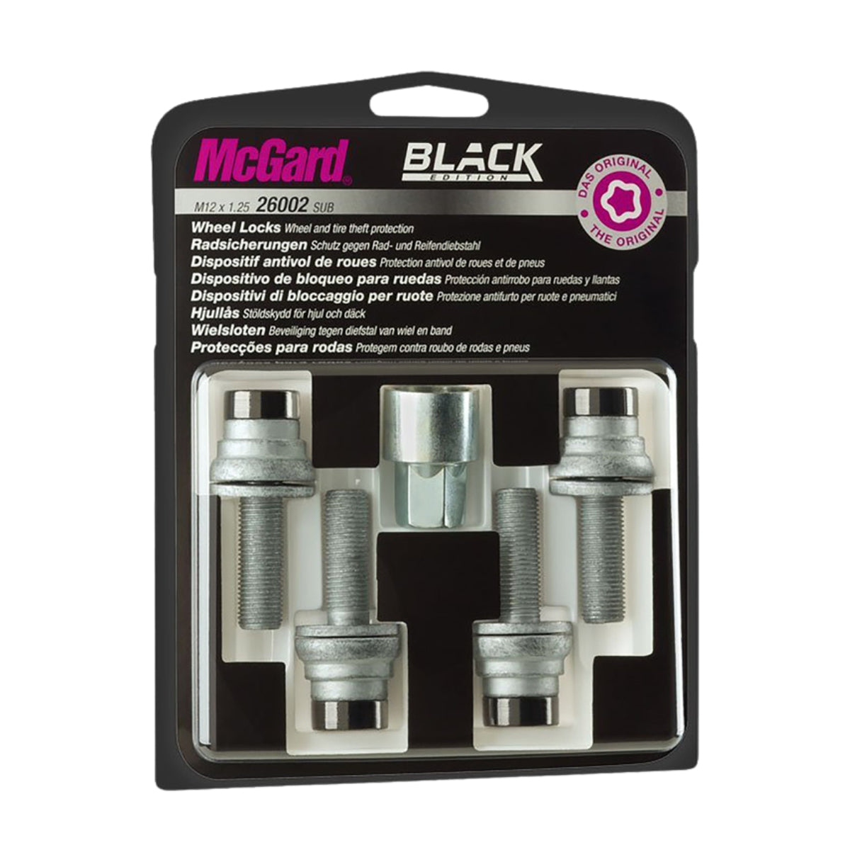 4 VIS ANTIVOL SUB MCGARD M12X1.25/ PLAT/ LONG. 34.5MM/ Ø17MM