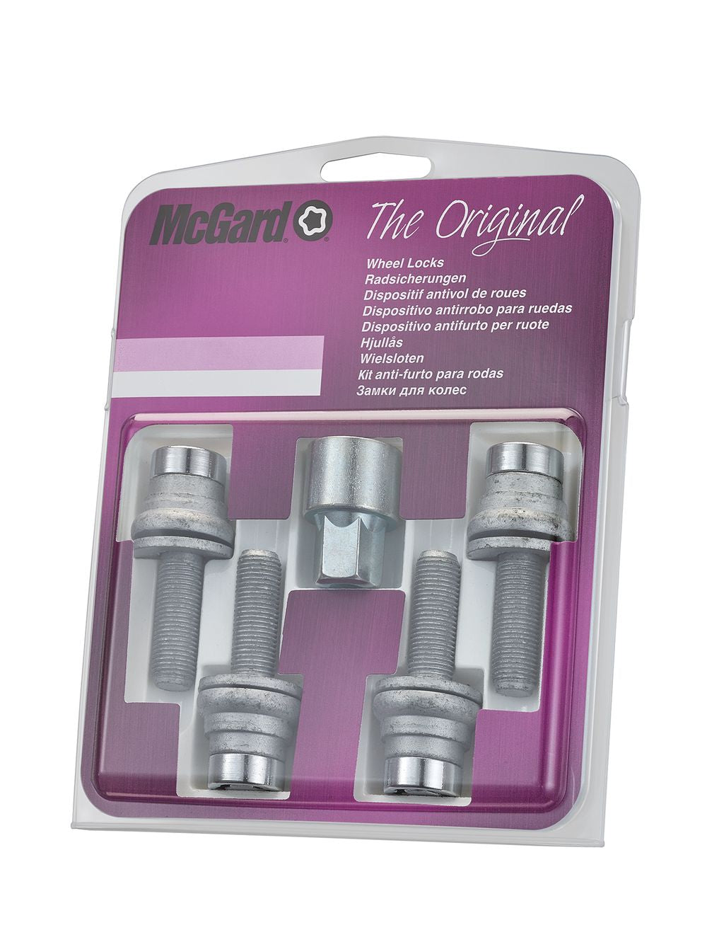 4 VIS ANTIVOL SU MCGARD M12X1.25/ PLAT/ LONG. 34.5MM/ Ø17MM