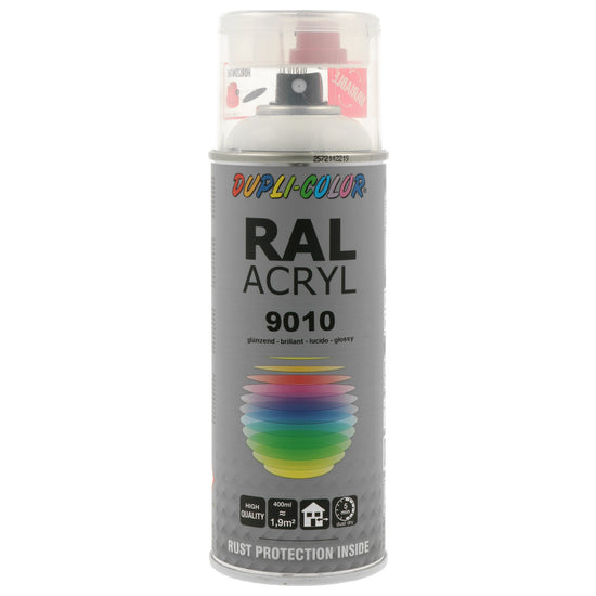 PEINTURE ACRYL RAL9010 BLANC PUR BRILLANT 400ML DUPLI COLOR