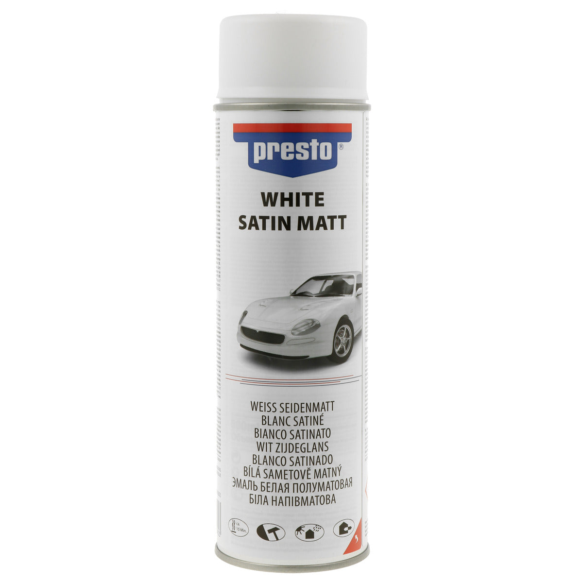 PEINTURE BLANC SATIN AEROSOL 500ML PRESTO
