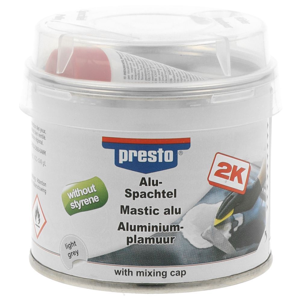 MASTIC DE REMPLISSAGE ALU 2K SANS STYRENE 250G PRESTO