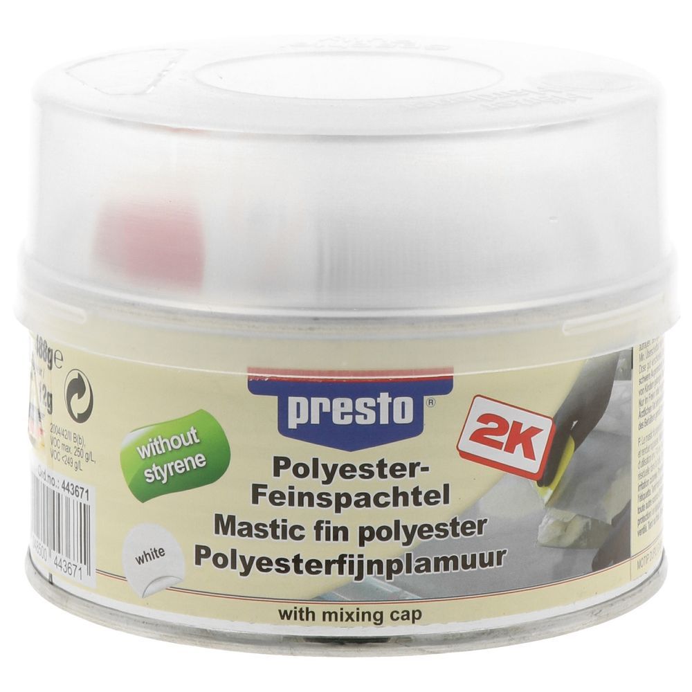 MASTIC FIN A BASE DE POLYESTER SANS STYRENE 500G PRESTO