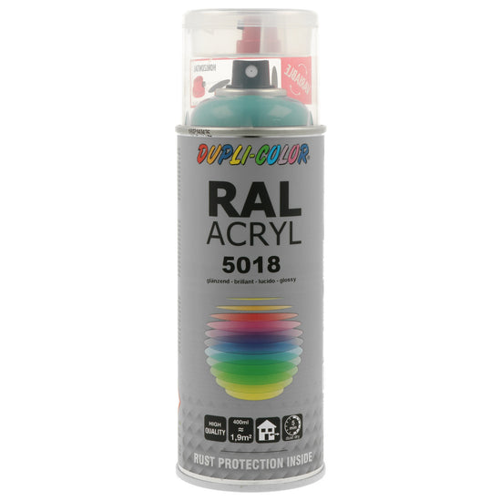 PEINTURE ACRYL RAL5018 TURQUOISE BLUE BRILLANT 400ML DUPLI COLOR