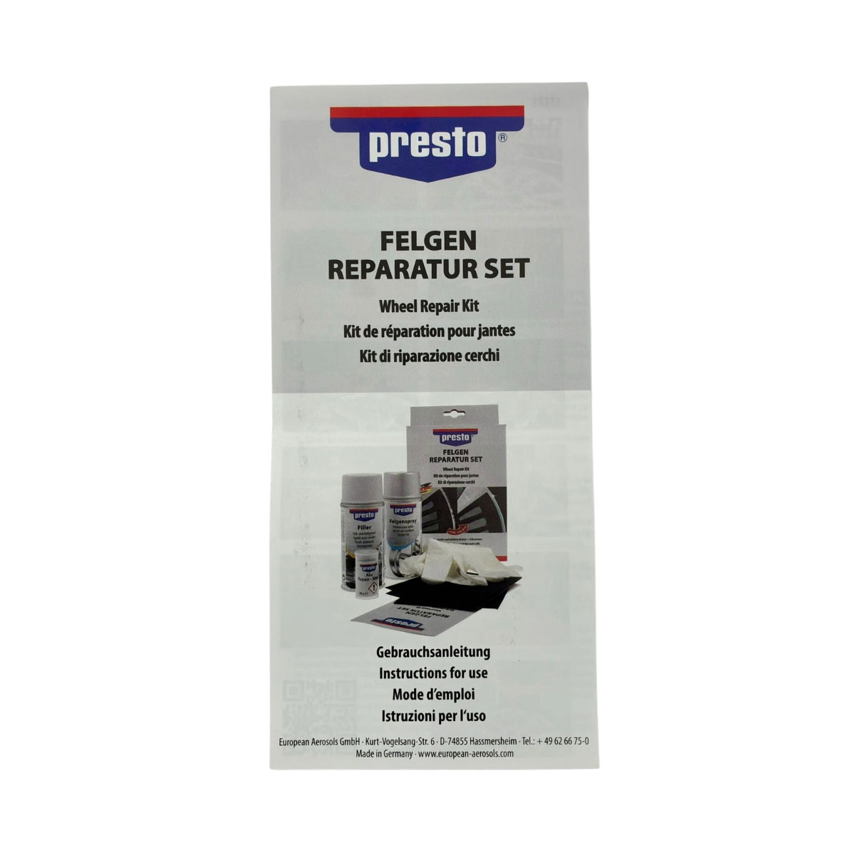 KIT DE RÉPARATION DE ROUES 500ML PRESTO