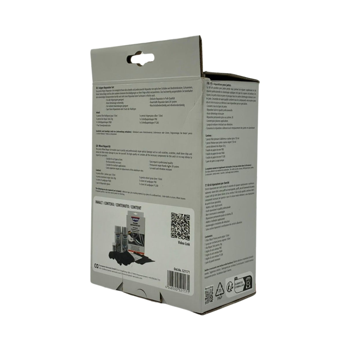 KIT DE RÉPARATION DE ROUES 500ML PRESTO