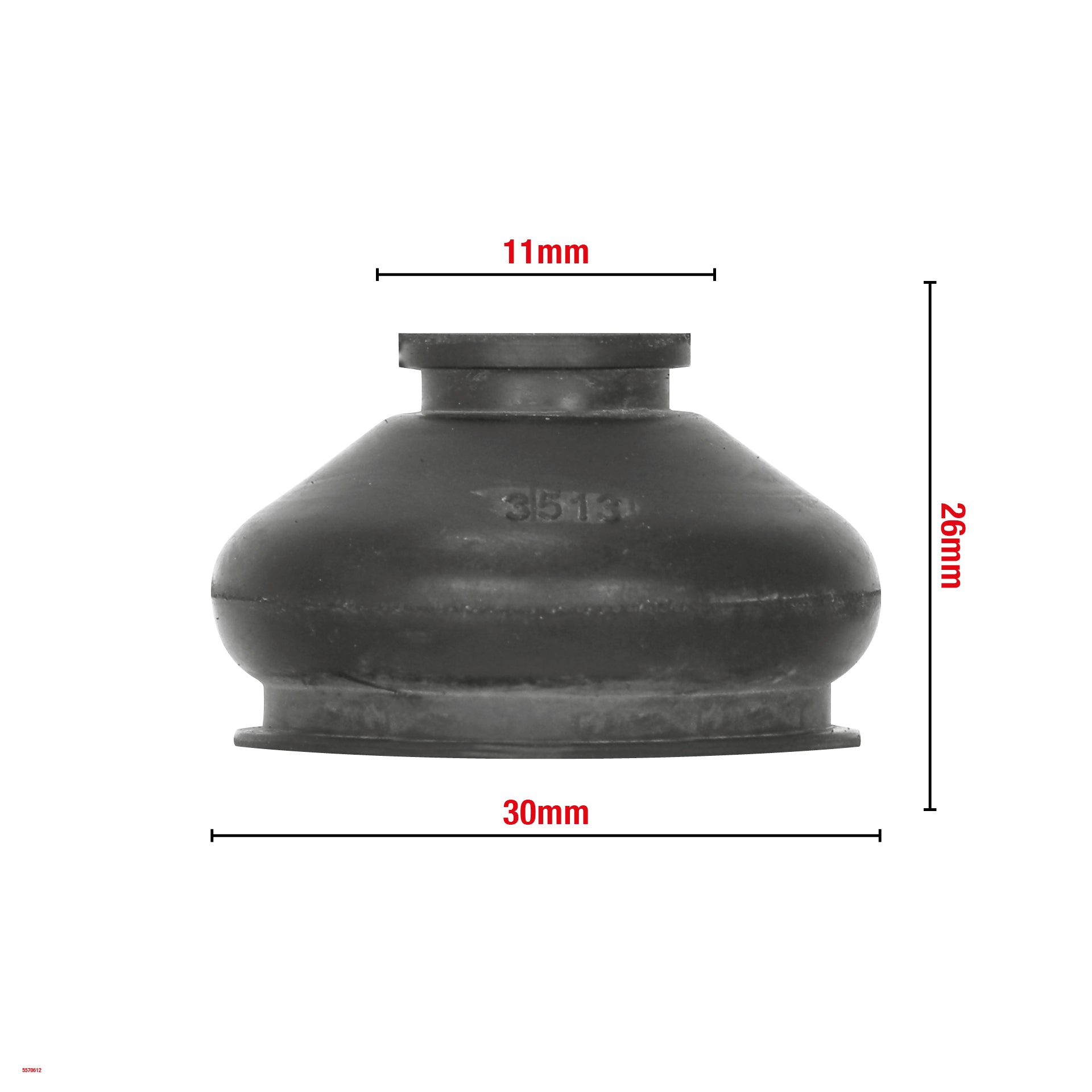 SOUFFLET DE ROTULE DE SUSPENSION 11X30X26MM BAGUES DE MONTAGE EN PU W612 VENDU PAR 25