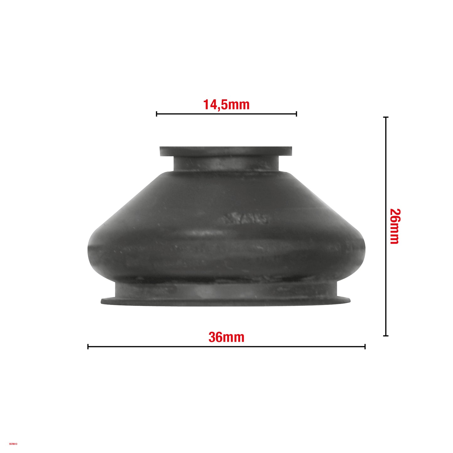 SOUFFLET DE ROTULE DE SUSPENSION 14,5X36X26MM BAGUES DE MONTAGE EN PU W613 VENDU PAR 25