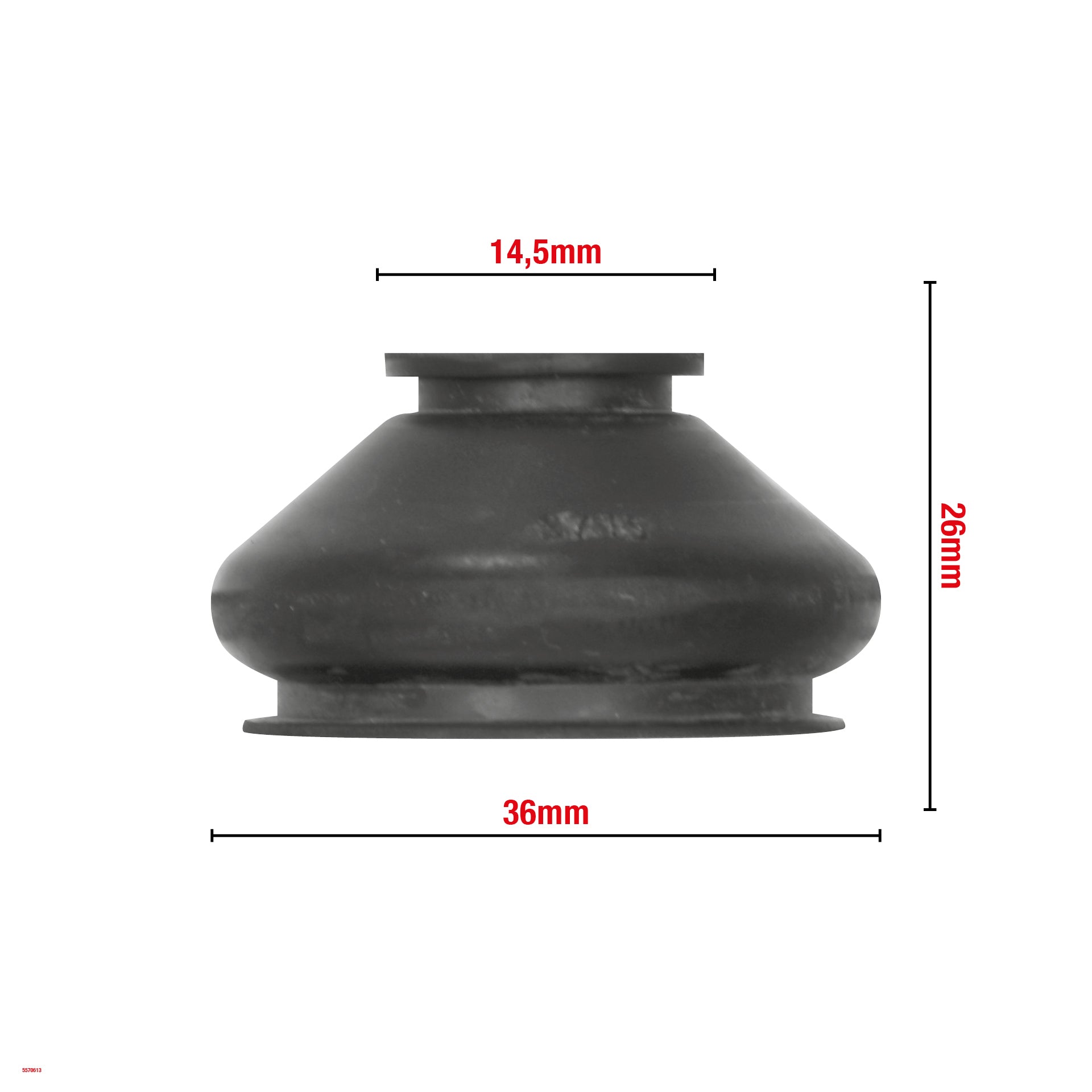 SOUFFLET DE ROTULE DE SUSPENSION 14,5X36X26MM BAGUES DE MONTAGE EN PU W613 VENDU PAR 25