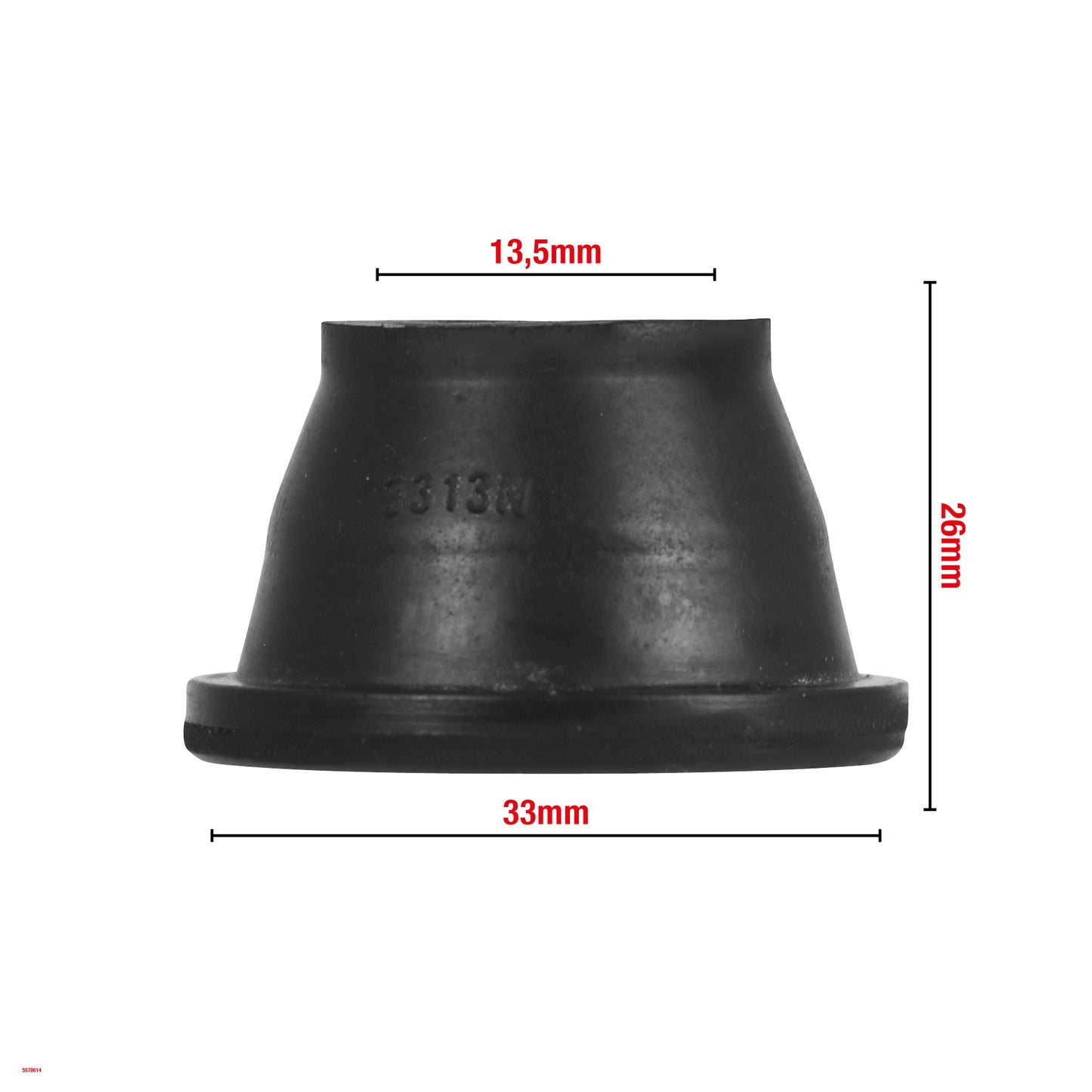 CACHE ROTULE DE SUSPENSION 13,5X33X26MM BAGUE FIXE EN NYLON W614 VENDU PAR 25