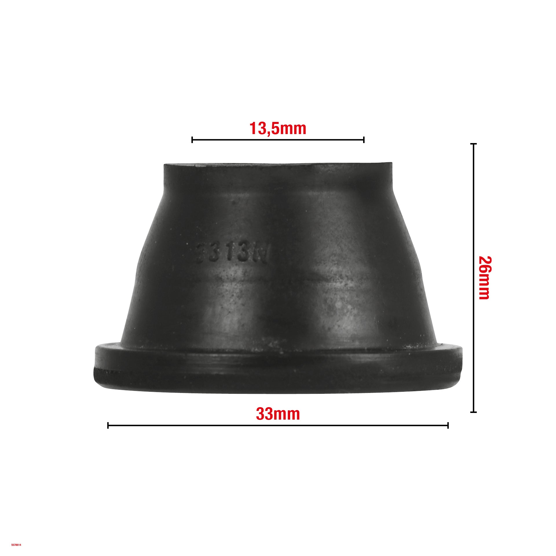 CACHE ROTULE DE SUSPENSION 13,5X33X26MM BAGUE FIXE EN NYLON W614 VENDU PAR 25