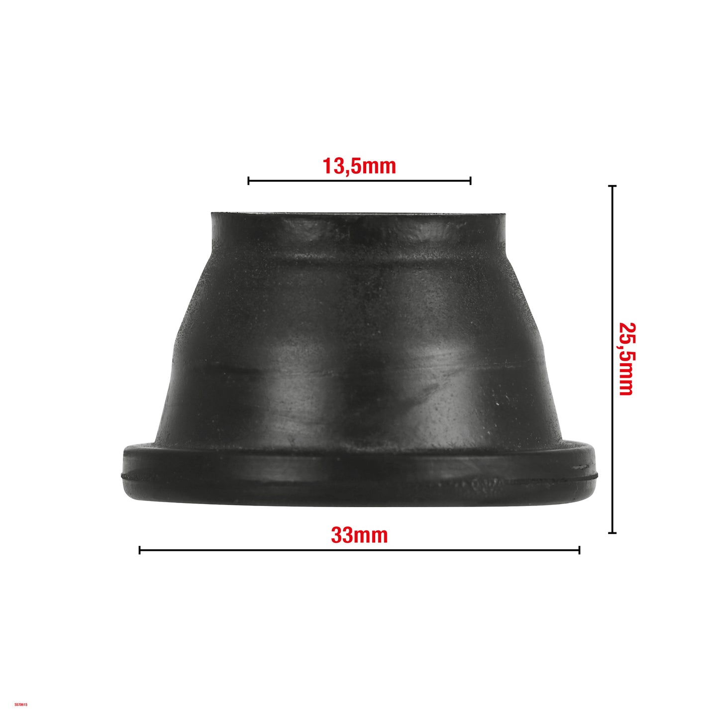 CACHE ROTULE DE SUSPENSION 13,5X33X25,5MM BAGUE FIXE EN NYLON W615 VENDU PAR 25