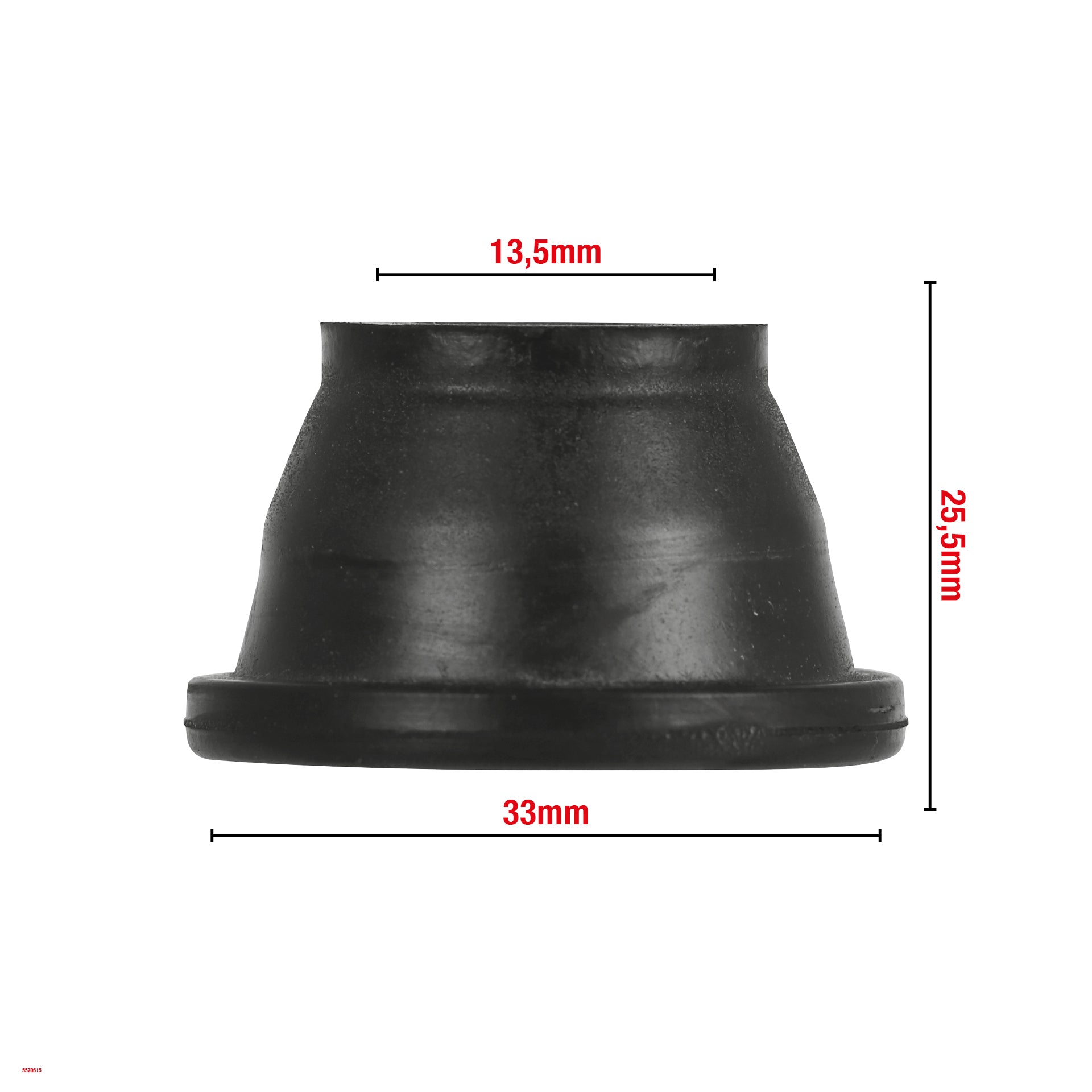 CACHE ROTULE DE SUSPENSION 13,5X33X25,5MM BAGUE FIXE EN NYLON W615 VENDU PAR 25