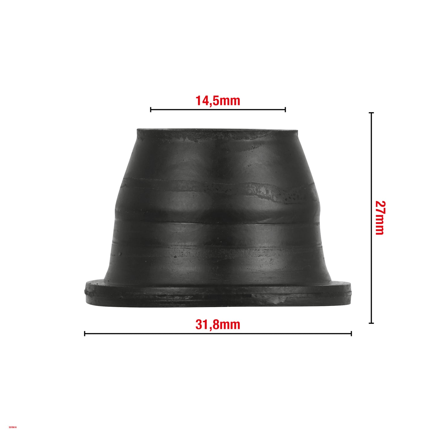 CACHE ROTULE DE SUSPENSION 14,5X31,8X27MM BAGUE FIXE EN NYLON W616 VENDU PAR 25