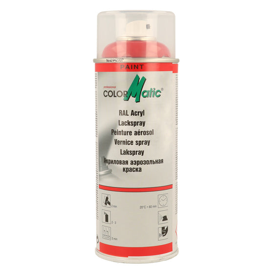 PEINTURE ACRYLIQUE RAL3000 FLAME ROUGE BRILLANT 400ML COLORMATIC