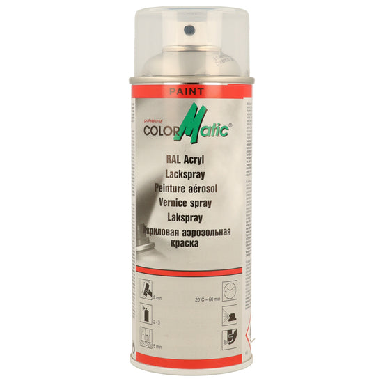 PEINTURE ACRYLIQUE RAL9006 ALUMINIUM BLANC HAUTE BRILLANCE 400ML COLORMATIC