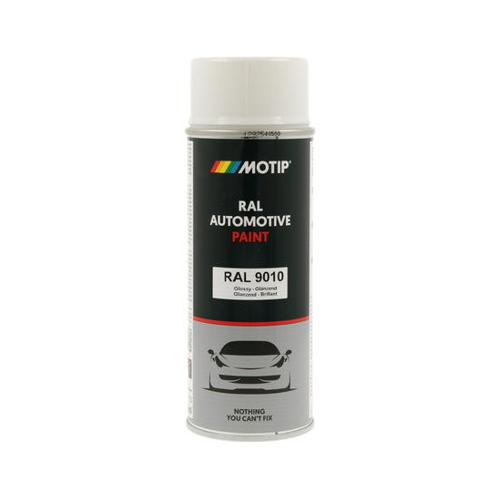 MOTIP Peinture automobile RAL 9010, finition ultra brillante, aérosol 400 ml | 880164