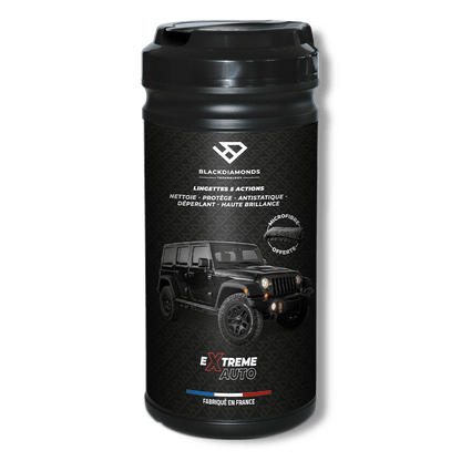 POT 80 LINGETTES SANS EAU BLACK DIAMONDS AVEC MICROFIBRE