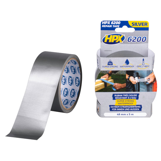 RUBAN ADHESIF TOILE - ARGENT 48MM X 5M HPX