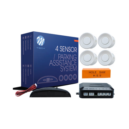 KIT RADAR DE RECUL 4 CAPTEURS BLANC