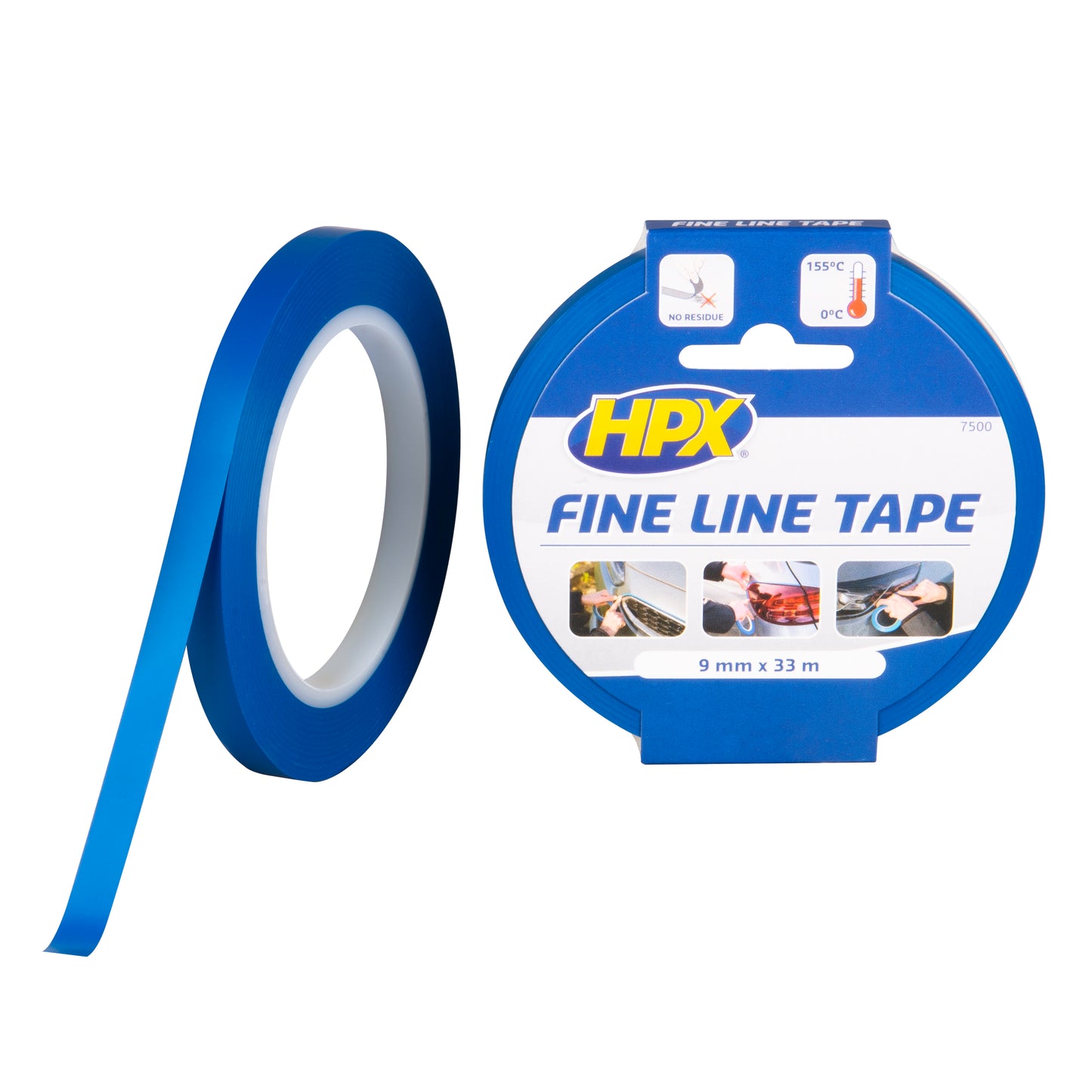 RUBAN ADHESIF LIGNE FINE BLEU 9MM X 33M HPX